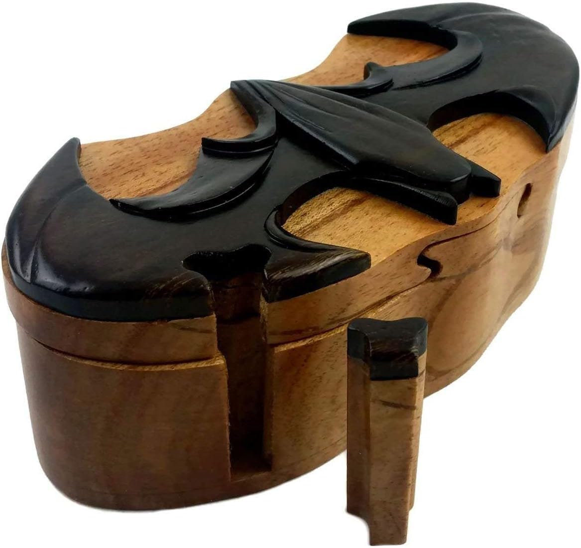 Batman Superhero, Handcrafted Wooden Puzzle Box, All-Natural Intarsia Wood Art, Unique Secret Storage