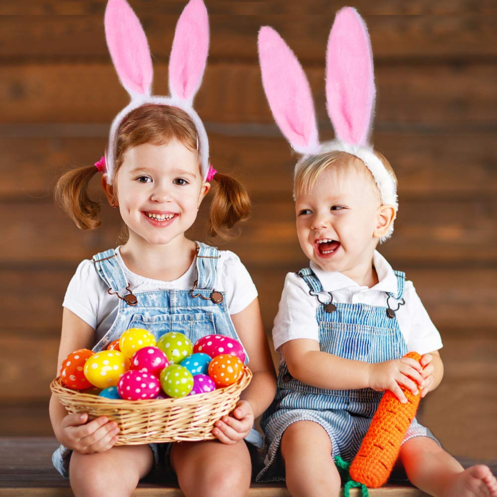 Max Fun 12PCS Easter Bunny Ears Headbands Accessory for Kids Party Favors