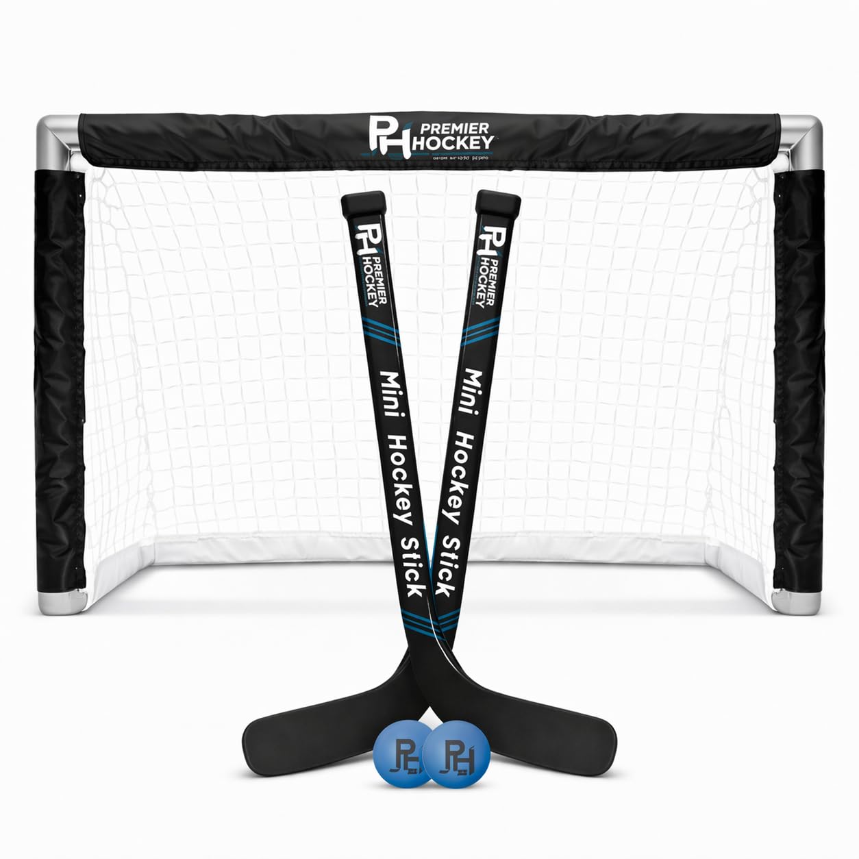 Knee Hockey Set - Complete 2-Player Indoor Kit with Mini Goal