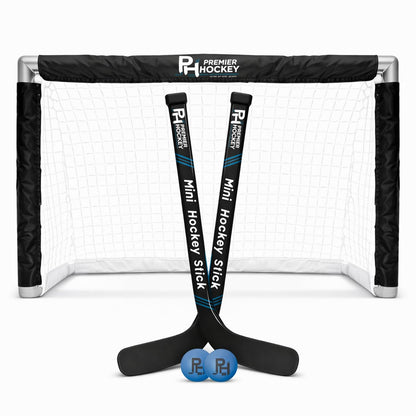 Knee Hockey Set - Complete 2-Player Indoor Kit with Mini Goal