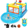 AKEYDIY Bounce House for Kids 3-6, Indoor/Outdoor Inflatable Bouncy Castle with Removable Ball Pit, Hopscotch Game, Basketball Hoop & Air Blower