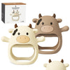ChooKaChoo 2 Pack Baby Teething Toy for Over 3 Months, Food Grade Silicone Teething Mitten, Anti Dropping Wrist Hand Teethers Baby Chew Toys
