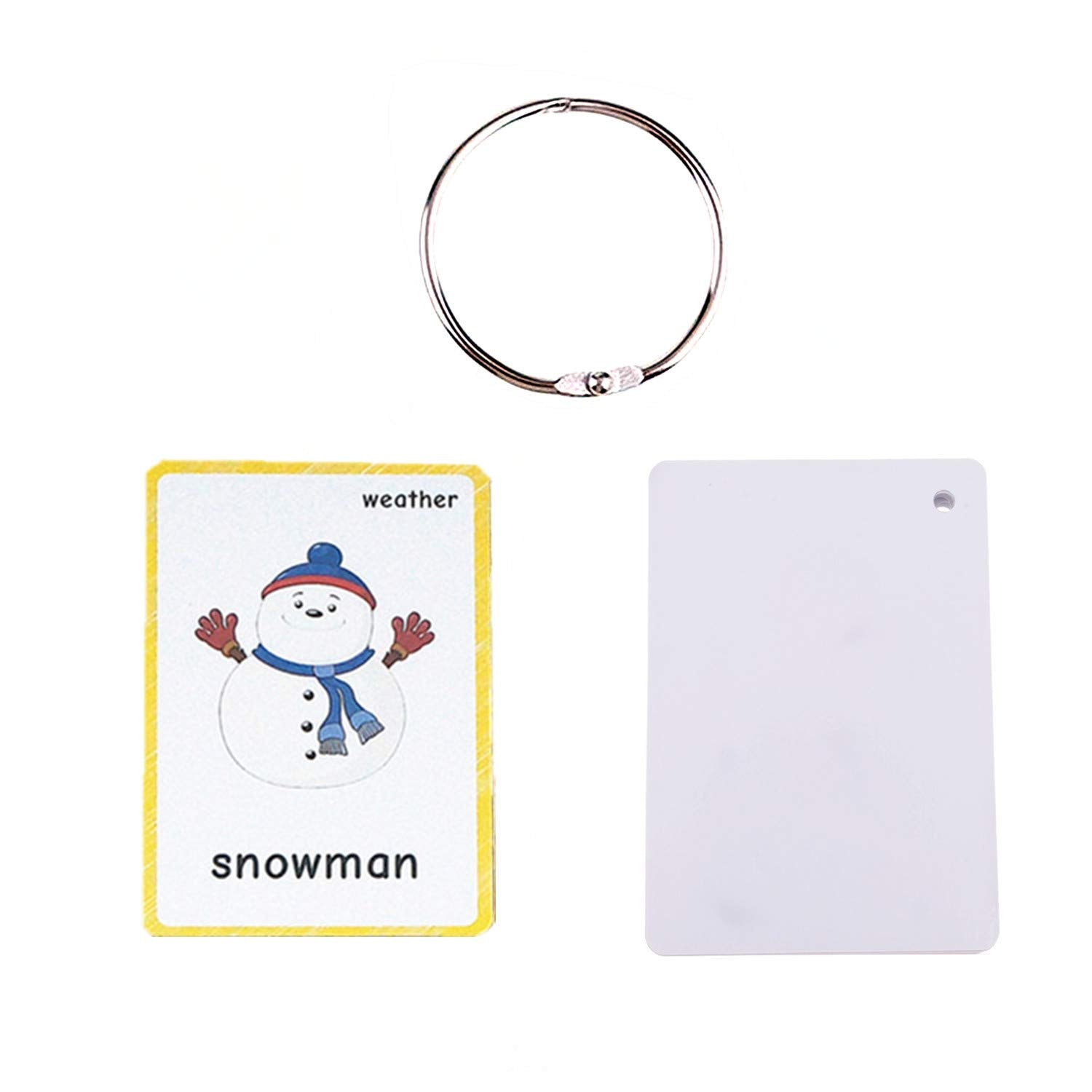 Set of Clothing and Weather Flash Cards for Toddlers | Kids Learning Flashcard & Montessori Pocket Cards Toys | Perfect for Pre-K Decor Background