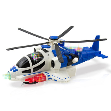 Toysery Bump and Go Helicopter Toys for Boys & Girls, Aircraft Toys Made with Durable Material, Helicopter Toy with Lights, Realistic Sound