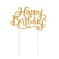 PALASASA Gold Glitter Happy Birthday Cake Toppers 7Pcs Heart Party Decor