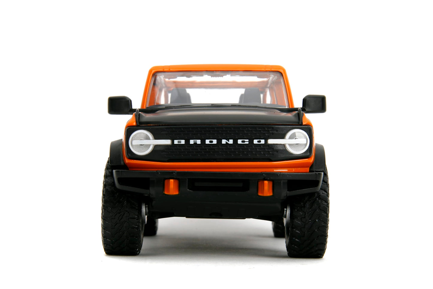 Jada Just Trucks 1:24 2021 Ford Bronco Die-Cast Car & Tire Rack, Toys for Kids and Adults(Orange)