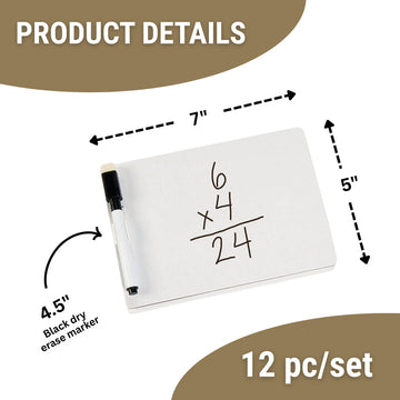 Write On Mini Dry Erase Board - 12 Pieces