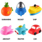 6 Packs No Hole Boat Bath Toy Set, Light up Changing Color in Water, Floating Rubber Bathtub Toys for Baby Toddler Infant Boy Girl Kid Play, Led