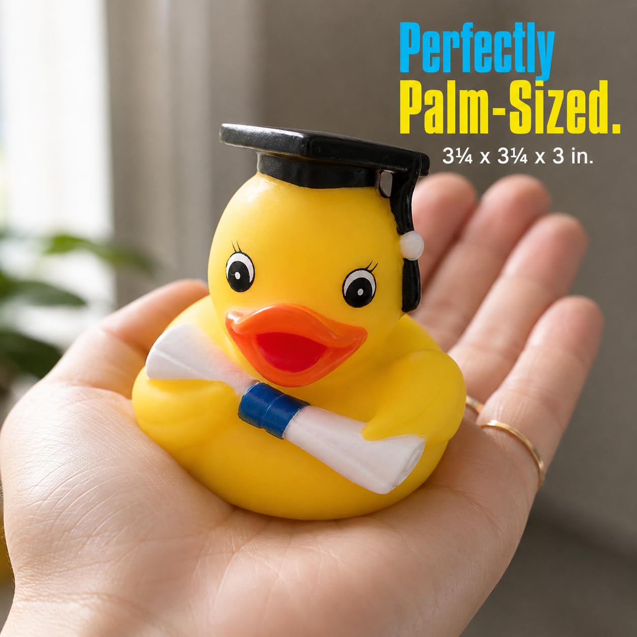 3 Inch DUCKY CITY Class of 2026 Graduation Rubber Duck | Squeaky Cap and Gown Grad Duck for College High School Senior Student | Graduation Gift, Cake
