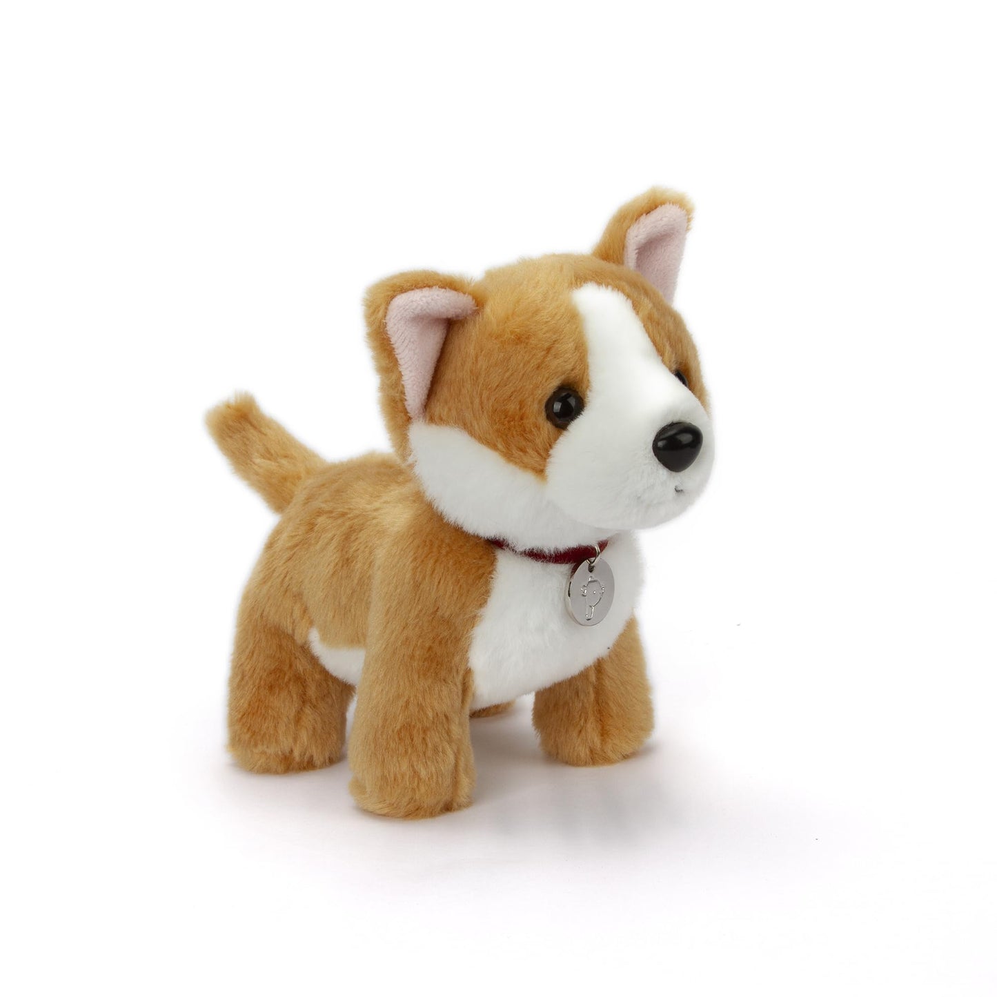 Plushland Realistic Stuffed Dog Stuffed Animals Plush Toys Collar, Premium Pawpal Stuffed Plush Puppy Cats and Dogs Toy for Boys and Girls 8 Inches