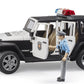 Bruder 02526 Jeep Rubicon Police car with Light skin Policeman, Jeep W/ Light Skin Policeman