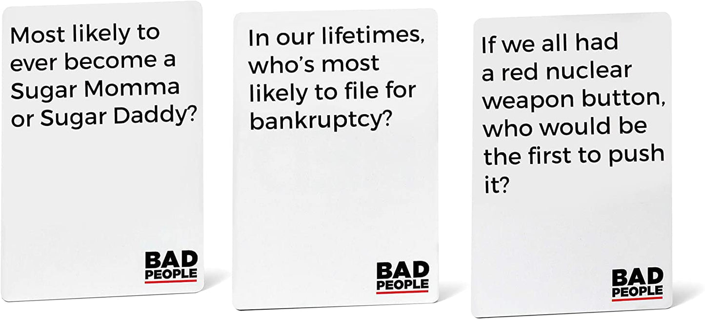 BAD PEOPLE Party Game - White Expansion - 100 New Question Cards for The Hilarious Adult Card Game for Fun Parties & Board Games Night with Your Group