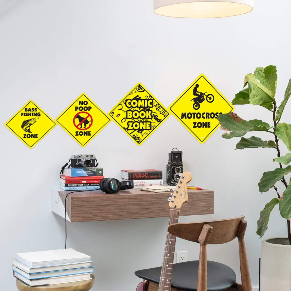 Arcade Crossing Sign Zone Xing | Indoor/Outdoor | 20" Tall Game Room gameroom Machine Pinball Shooting pin Ball Coin