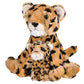 Rhode Island Novelty Birth of Life Brown Cheetah Plush - 11" with 5" Baby Plush (1 Set of 2 Pcs.) - Soft and Adorable Stuffed Animal Toy,