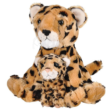 Rhode Island Novelty Birth of Life Brown Cheetah Plush - 11" with 5" Baby Plush (1 Set of 2 Pcs.) - Soft and Adorable Stuffed Animal Toy,