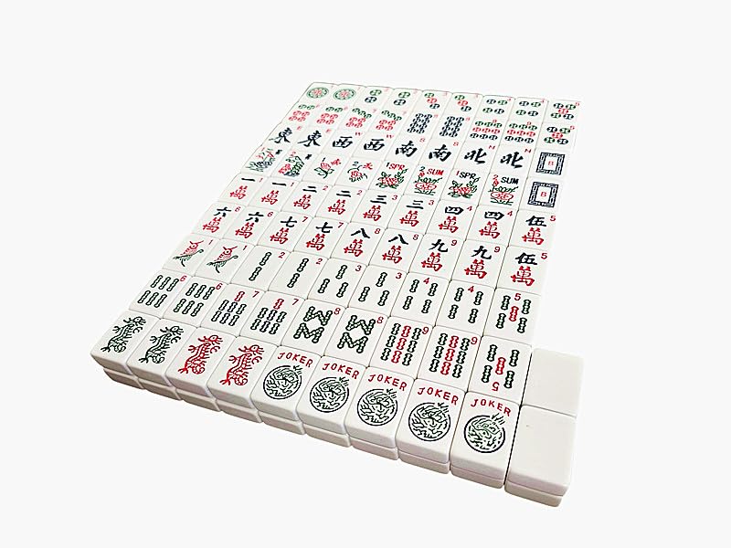 American Western-Style Mahjong Tiles - 166-Piece Set, Scratch-Resistant Melamine, Tiles Only (B Type)