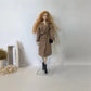 Classic Trench Coat Outfit Set for 11.5-12 Inch Fashion Collectible-Doll, Khaki Double-Breasted Coat with Belt, Quilted Handbag, Black Lace-Up Ankle