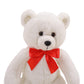 Plushland 15" Sitting Brown Fluffy Bear with Bowknot - Soft Plush Teddy Bear for Kids & Adults - Cuddly Stuffed Animal Gift for All Ages - Adorable