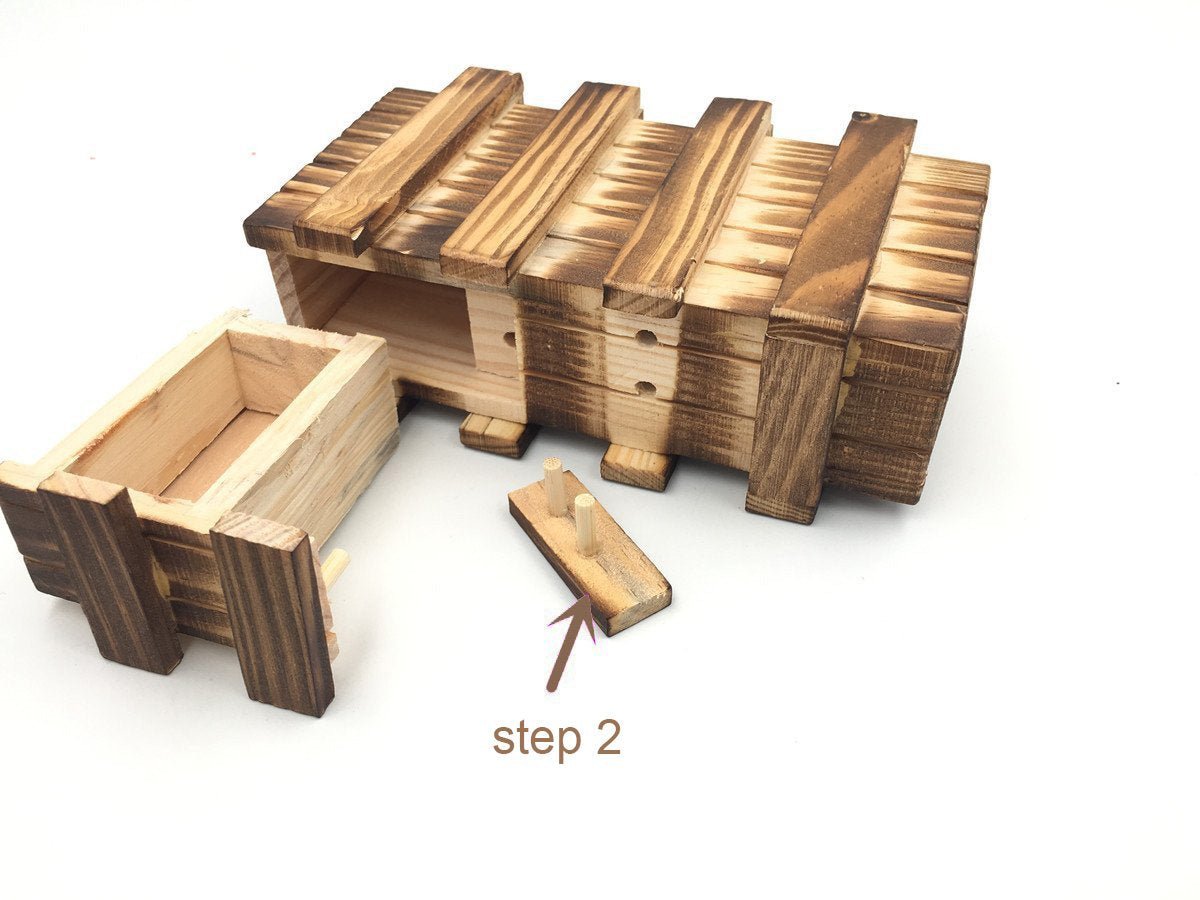 Money Holder Puzzle Box for Adults Brain Teaser Wooden Puzzle Box Difficult Magic Cube Game Box with Extra Secure Secret Drawer IQ Toys