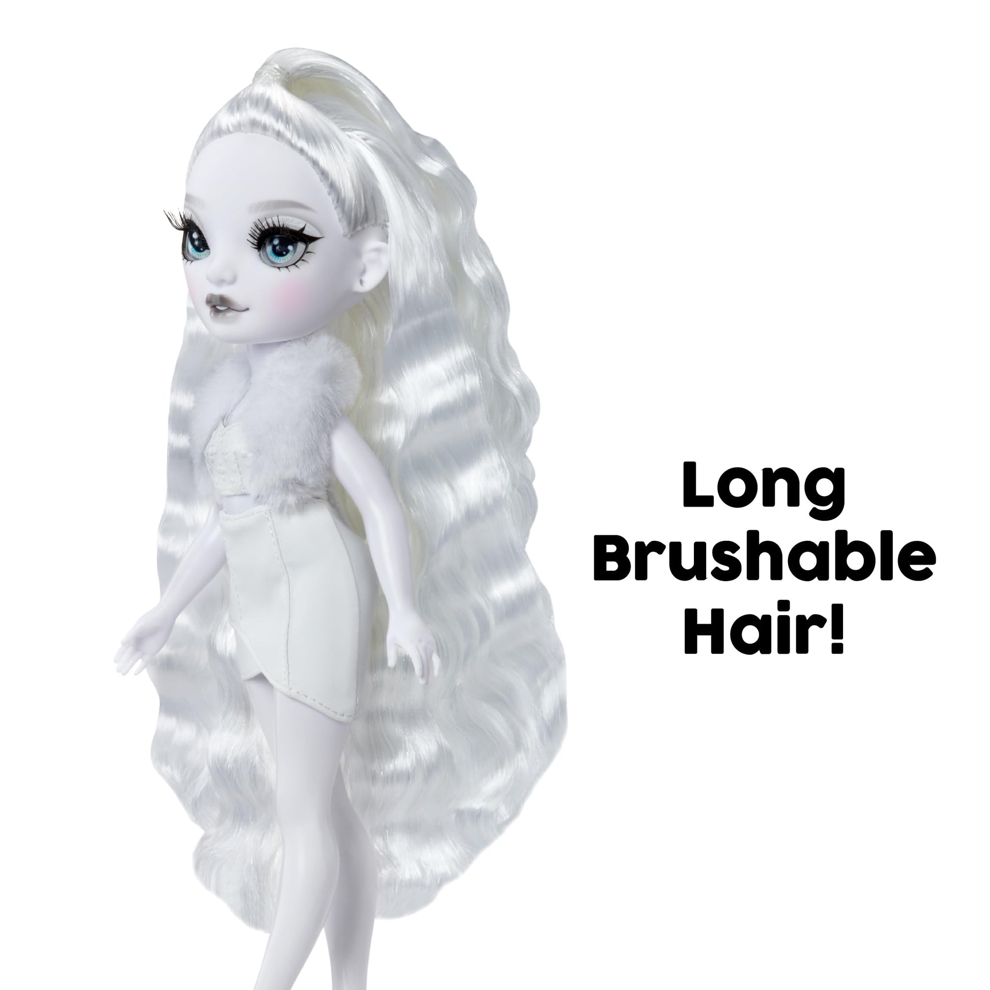 Rainbow High Shadow High Natasha Zima Grayscale 11” Fashion Doll with White Hair and White Outfit, Stylish Handbag, for Kids 4-10 Years Old