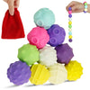 10Pcs Rainbow Texture Sensory Fidget Toy, Multi-Color Educational Science Kit for Anxiety Relief, 28mm DIY Mutual Attraction Desk Balls for Kids