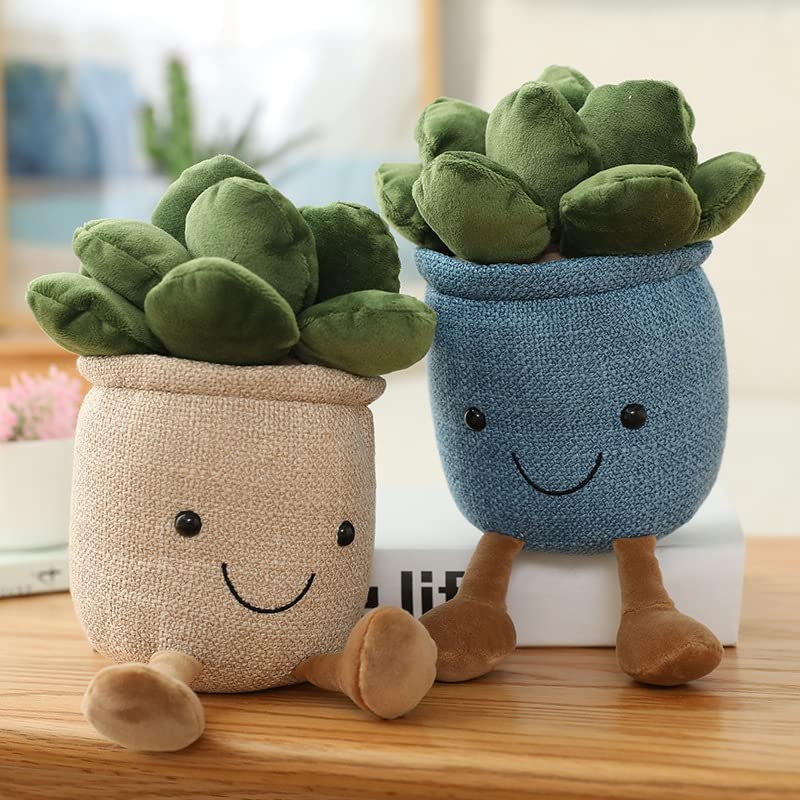 XIZHI 9.8" Succulents Plush Toy, Stuffed Potted Plants Plush Doll,Cute Soft Plants Throw Pillow,Suitable for Boys and Girls as Christmas and Birthday