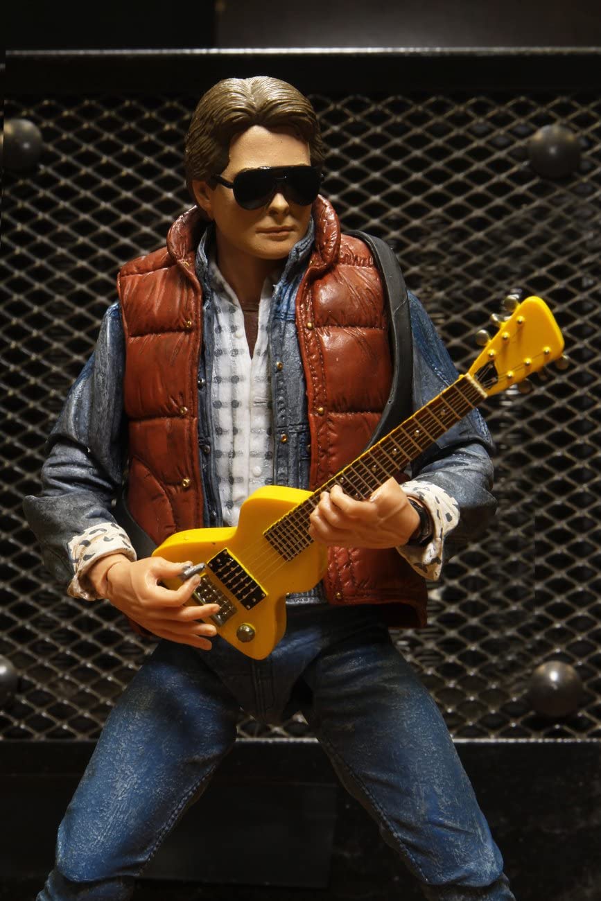 NECA Back to The Future Marty McFly [with Backpack, Skateboard & Guitar] - Ultimate 7" Scale Action Figure