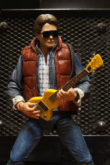 NECA Back to The Future Marty McFly [with Backpack, Skateboard & Guitar] - Ultimate 7" Scale Action Figure