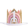 WAWOO Rainbow Crown for 1st Birthday - Baby Party Decorations, Rainbow Photo Props, First Birthday Decor