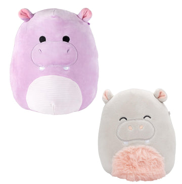 Squishmallows Hippo Plush 2-Pack - 5 Inch Mini & 10 Inch Jumbo Official Jazwares Stuffed Animal Set - Soft Squishy Collectible Toy Duo - Gift