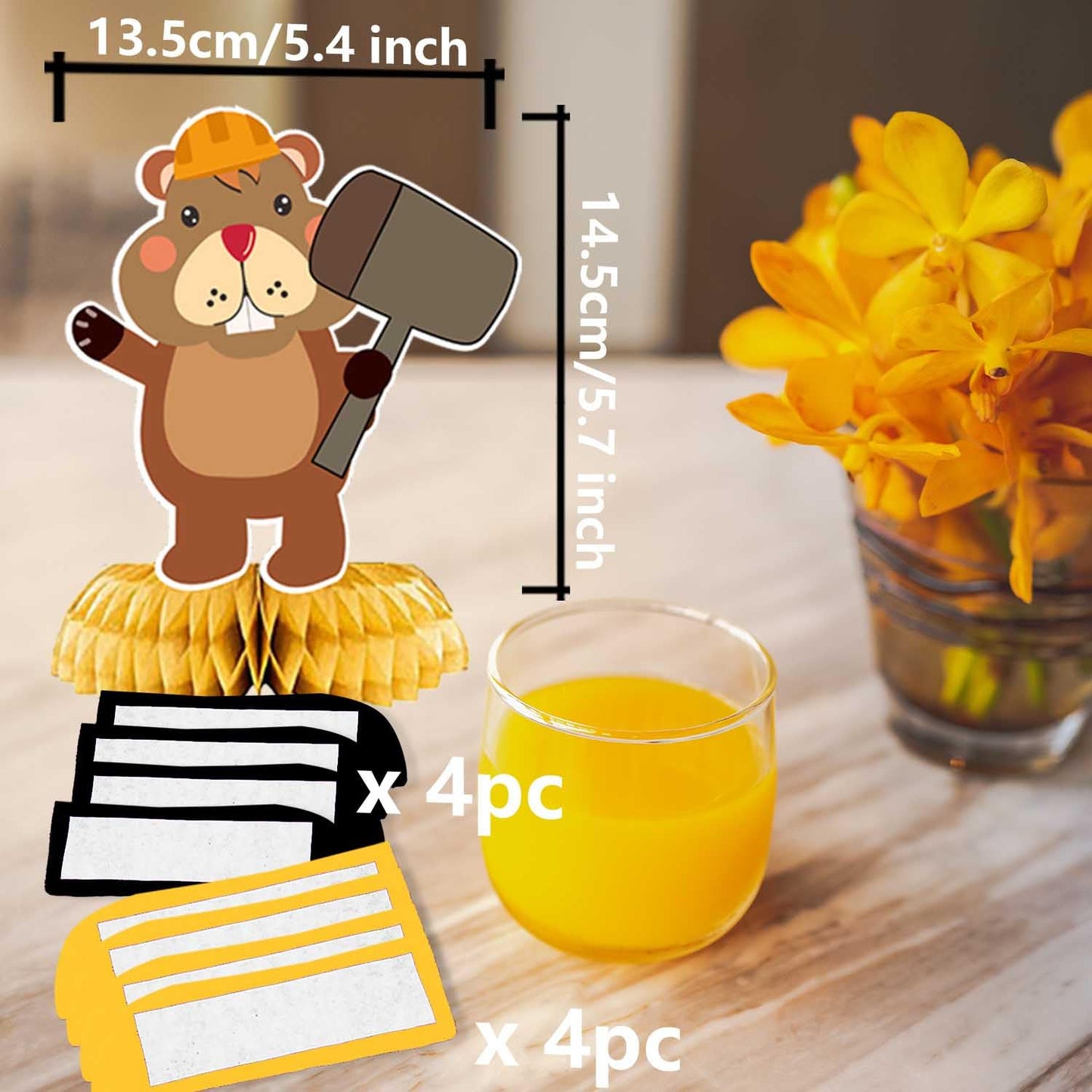 Happy Groundhog Day Honeycomb Centerpieces Cute Cartoon Animals Theme Decor for February 2nd Holidays Festival Groundhog Day Weather Forecast Spring