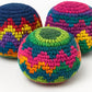 Funny Guy Mugs Footbag Set (3 Pack) - Handmade in Guatemala Crochet Hacky Kick Sack Balls - Footbag Juggling Balls for Outdoor Play, Party Games