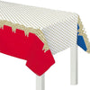 Wonder Woman Classic Red and Gold Plastic Party Table, Cover 54" x 96"
