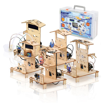 ACEBOTT 5-in-1 ESP32 STEM Smart Home and School Education Kit Compatible with Arduino, STEM Robotics Science Kits for Students Age 12+, Engineering