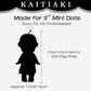 4Pcs Doll Clothes for Sonny Angel, 3 Inch Mini Doll Outfit Set Tops Skirts