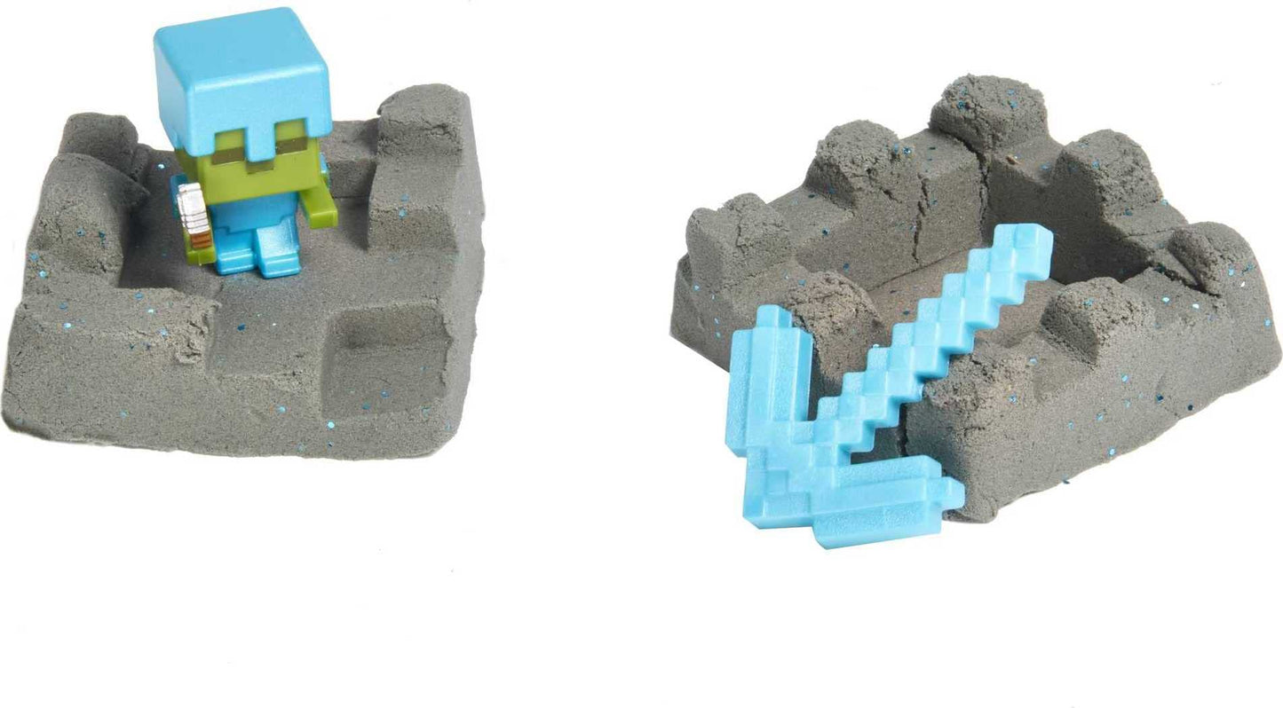 Mattel Minecraft Mini Mining Set, Elementals # 2, with Moldable Sand for Added Creativity, Environment Accessory and Mini Figure, Creative, Hands-on