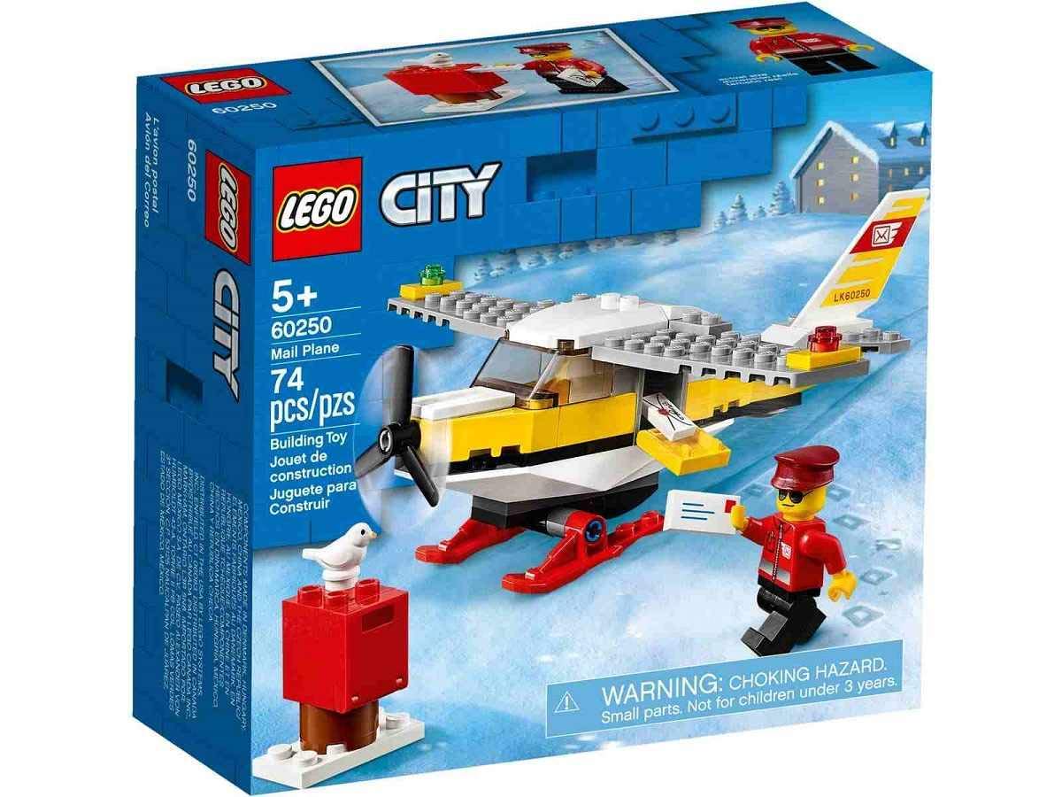LEGO City Mail Plane 60250 Pretend-Play Toy, Fun Building Set for Kids (74 Pieces)