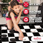 Swooc Games - 3-in-1 Giant Chess, Checkers, & Chess Tac Toe Game with Mat (4ft x 4ft) - Machine-Washable Canvas & 5" Big Foam Discs - Giant Chess Set