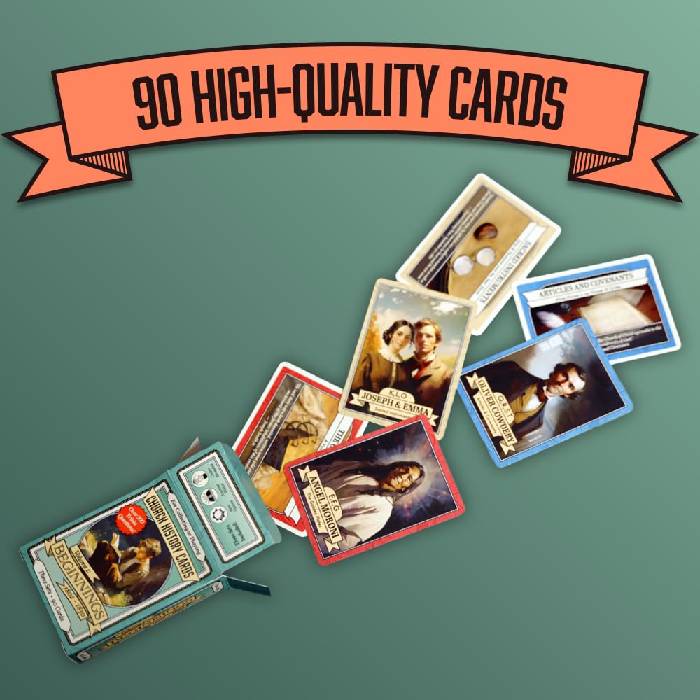 Church History Cards Latter-Day Saints Volume I: Beginnings | 90 Cards | Over 300 Trivia Questions | Cards for Collecting and Playing | 1-4 Players |
