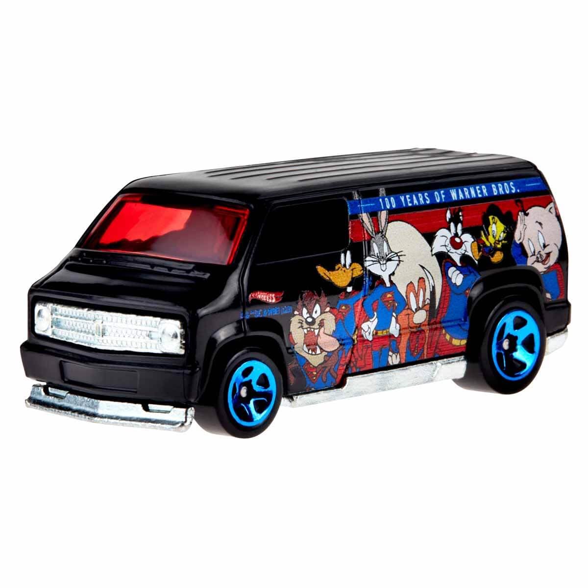 Hot Wheels Custom '77 Dodge Van Truck, 1:64 Scale, White, Red, Blue, Kid, Children