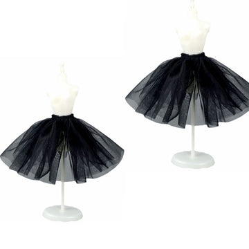 2pcs/lot Fashion Petticoat for 11.5" 1/6 Doll Slip Wedding Dress Underskirt Clothes Outfits 1/6 BJD Dollhouse Accessories (Short, Black)