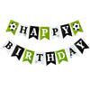 Soccer Happy Birthday Banner, Green Black White Soccer Birthday Party Decorations for Boys Girls Men Women Fans Party Supplies