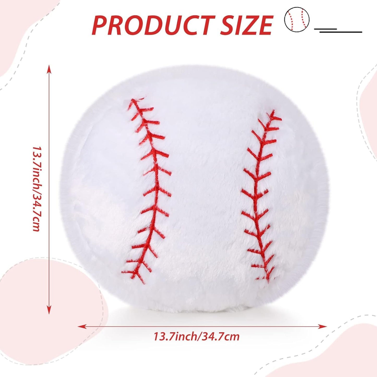 14inch Football Sports Pillow Plush Stuffed Sports Balls Soccer Toy Fluffy Baseball Throw Pillow Cushion Sofa Room Decoration Soft Sports Toy Gift