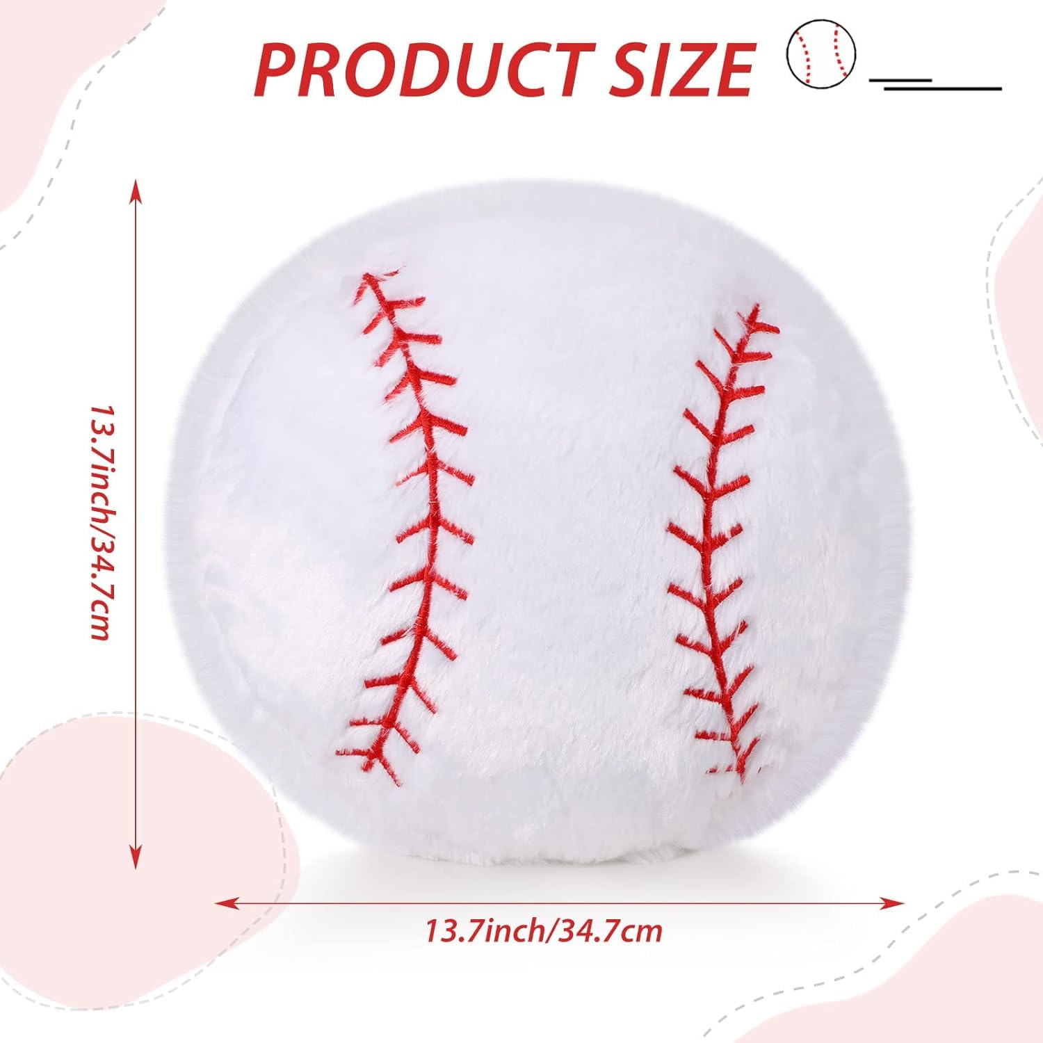 14inch Football Sports Pillow Plush Stuffed Sports Balls Soccer Toy Fluffy Baseball Throw Pillow Cushion Sofa Room Decoration Soft Sports Toy Gift