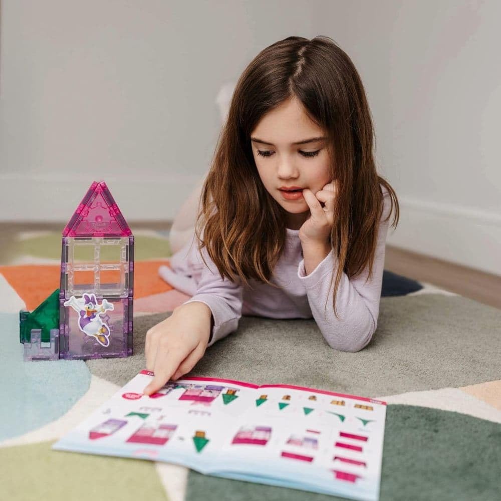 Tytan Official Disney Junior Minnie Mouse Magnetic Character Tile Set - 21-Piece STEAM Building Toy with Reusable Stickers & Instruction Manual