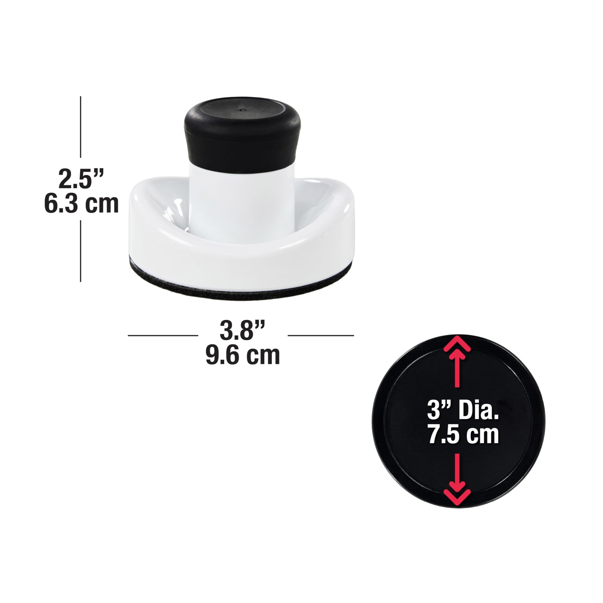 MD Sports Air Hockey Accessories Set 2 White Pushers 4 Black Pucks, 8 Replacement Pads, Fits 84 to 96 in Air Hockey Tables, Durable Plastic Soft Grip