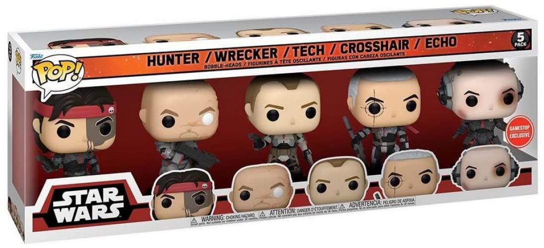 Funko The Bad Batch POP! Star Wars Hunter, Wrecker, Tech, Crosshair & Echo Exclusive Vinyl Figure