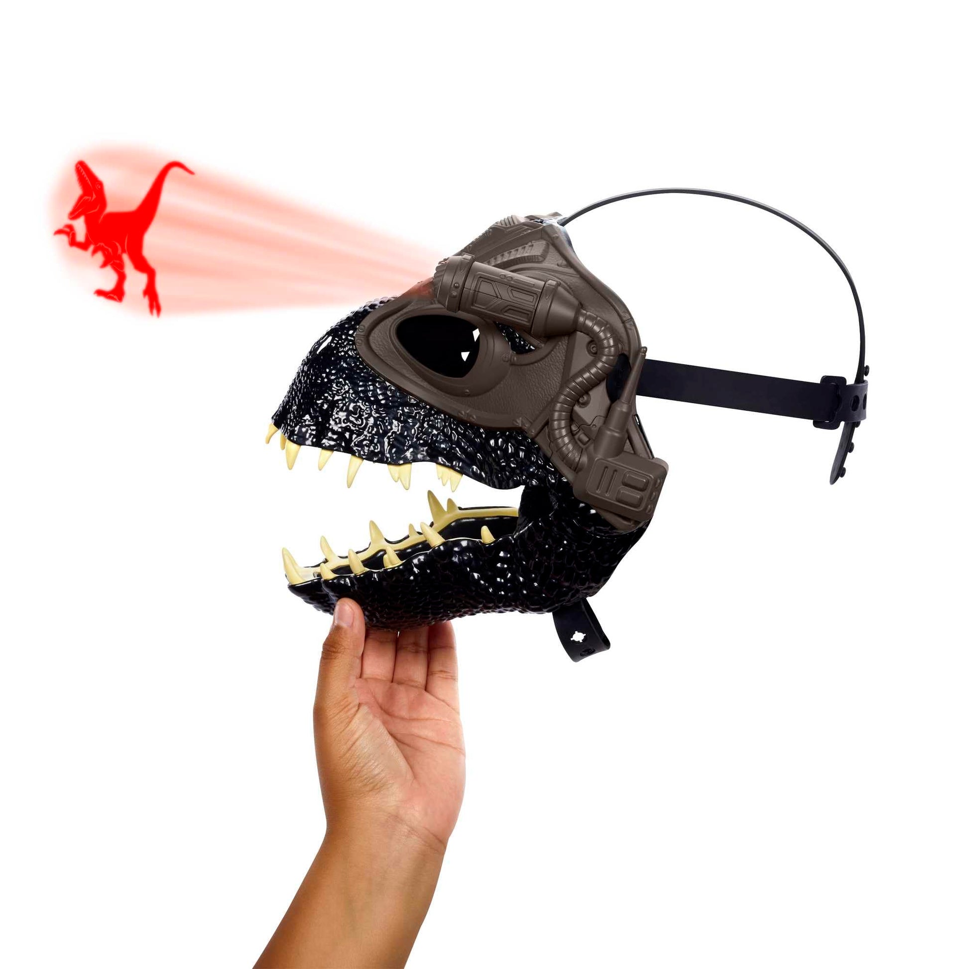 Mattel Jurassic World Indoraptor Dinosaur Mask with Tracking Gear, Light and Sound for Costumed Role Play