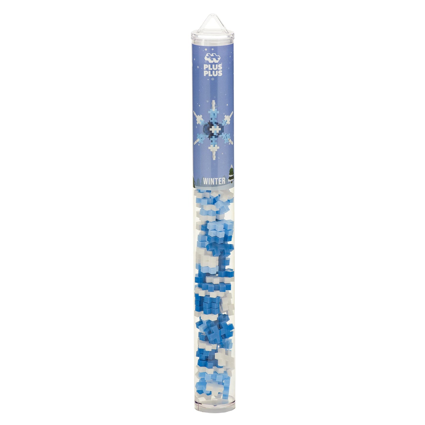 PLUS PLUS Snowflake - 3D Puzzle Building Block Set Tube, Mini Interlocking Pieces, Fun Holiday Activities for Kids
