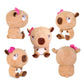 Plush Capybara Girl with Hairbow - Brie the Brave Baby-bara by PlushGoals | Crying Baby Stuffed Animal With Tears | Kawaii Style Super Soft Emotional